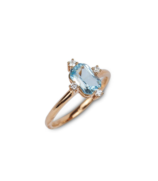 Glitterati Aquamarine Ring