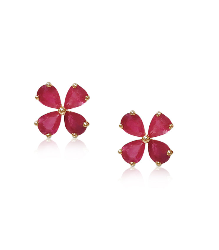 Ruby Clover Studs