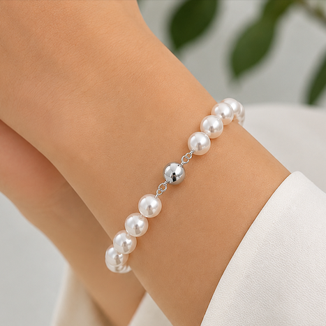 18K White Akoya Pearl Bracelet 8mm