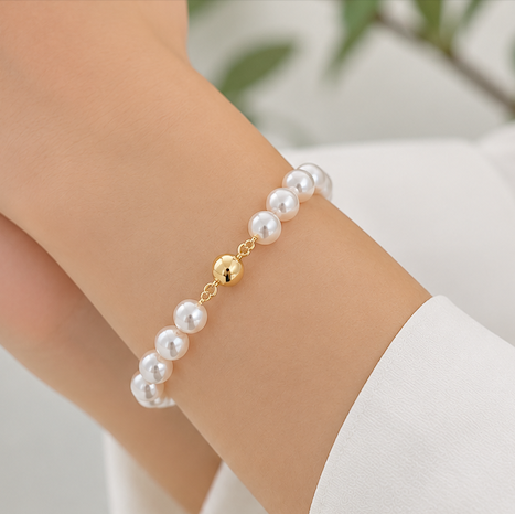 18K Yellow Akoya Pearl Bracelet 8mm