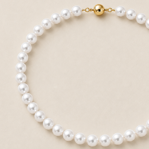 18K Yellow Akoya Pearl Necklace 8mm