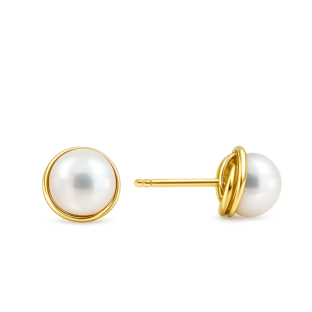 Pearl Nest Studs 18k YG