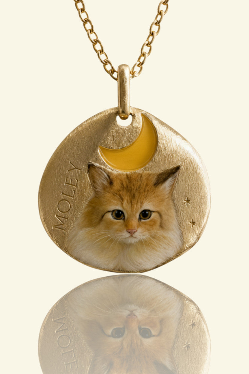 Hand Enamelled Pet Pendant Yellow