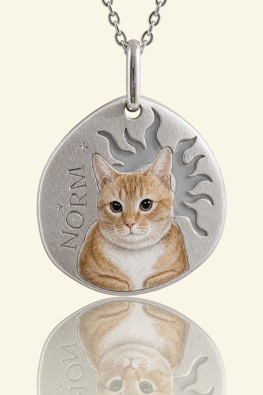 Hand Enamelled Pet Pendant White