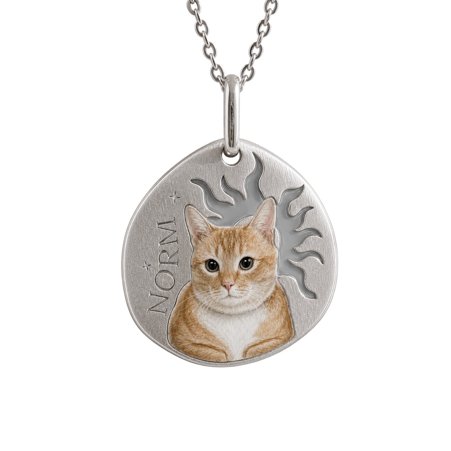9k Hand Enamelled Pet Pendant White