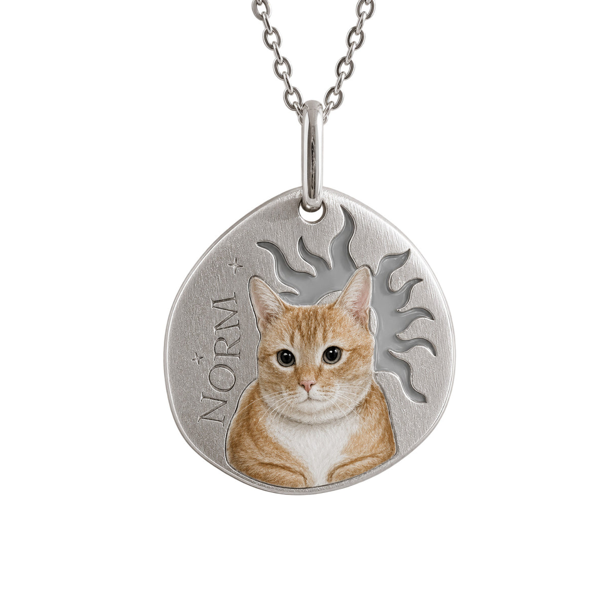 9k Hand Enamelled Pet Pendant White