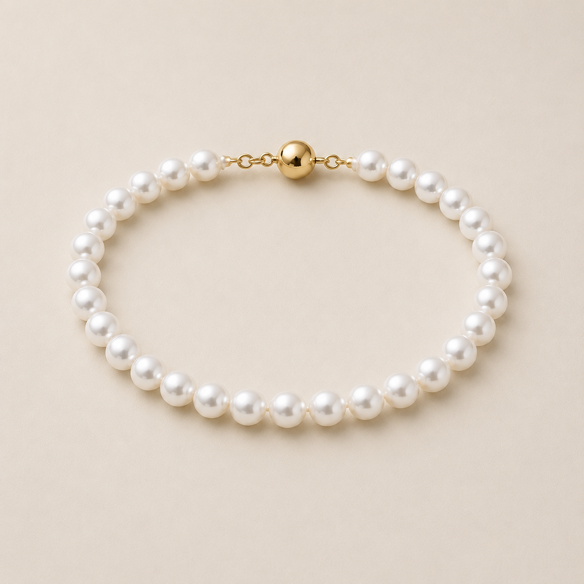 18K Yellow Akoya Pearl Bracelet 8mm