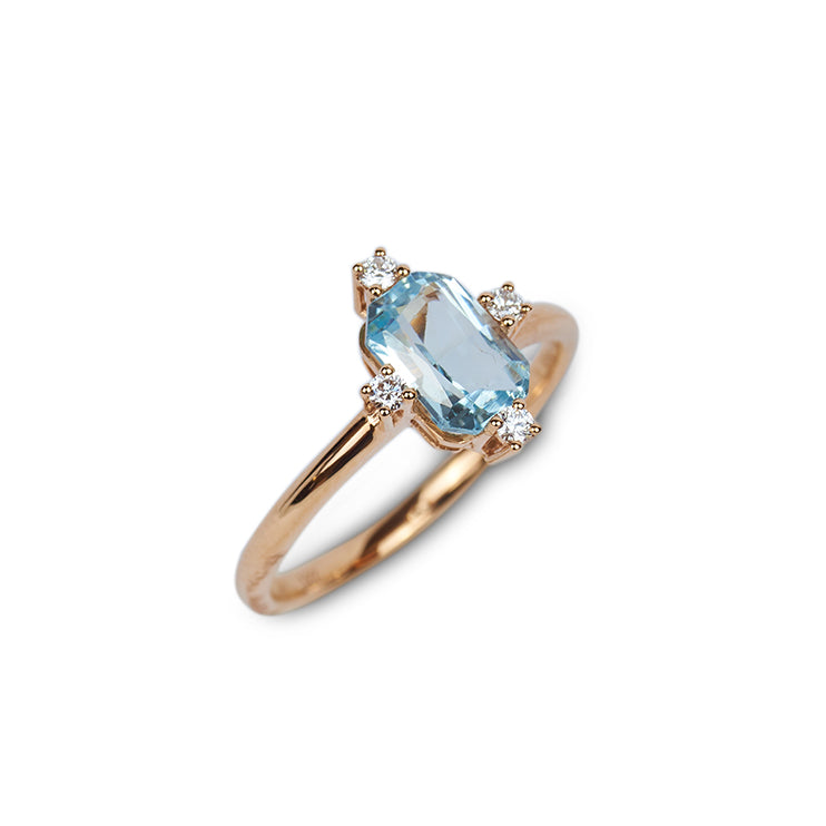Glitterati Aquamarine Ring