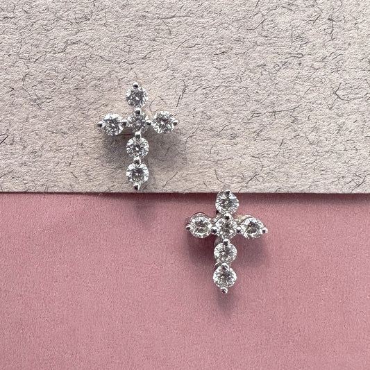 Cross Diamond Studs