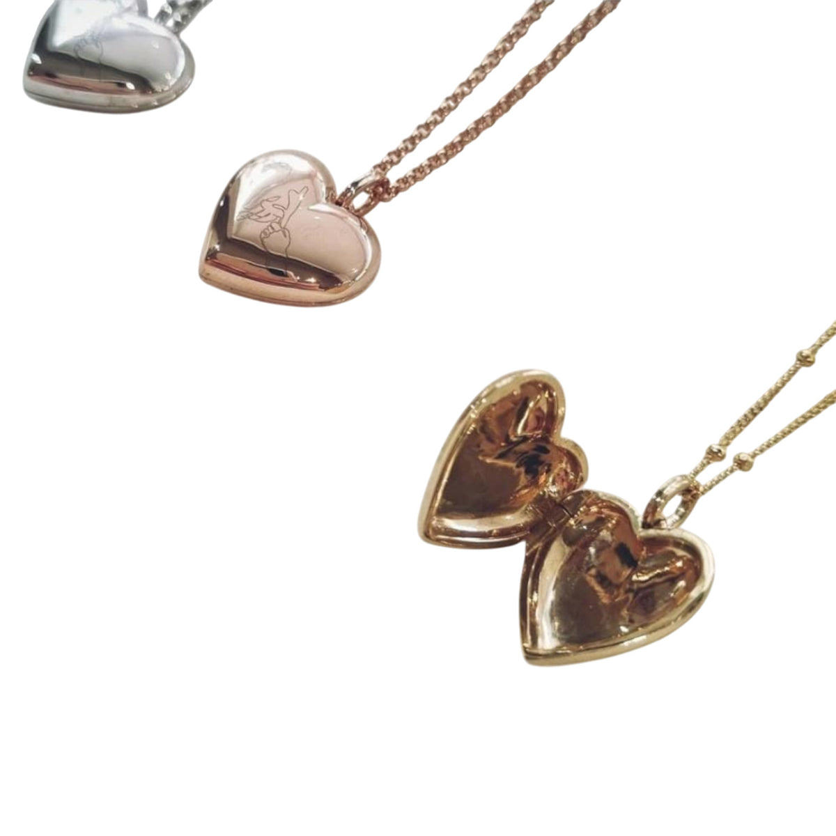 9k Heartstrings Locket Pendant White