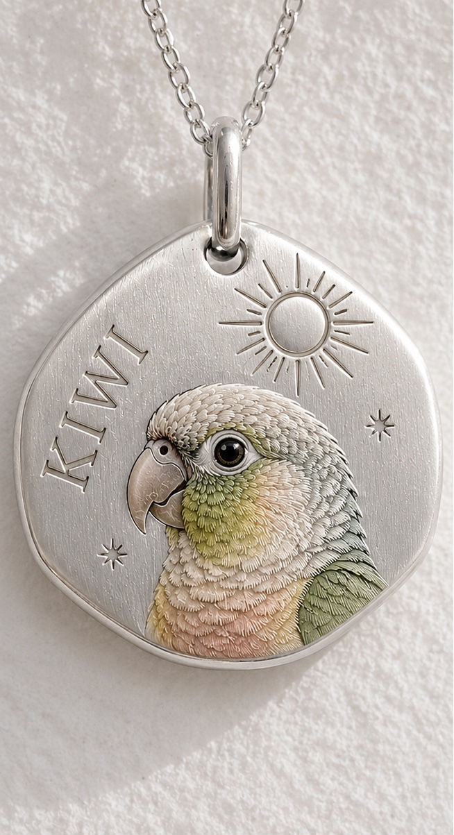 Hand Enamelled Pet Pendant White