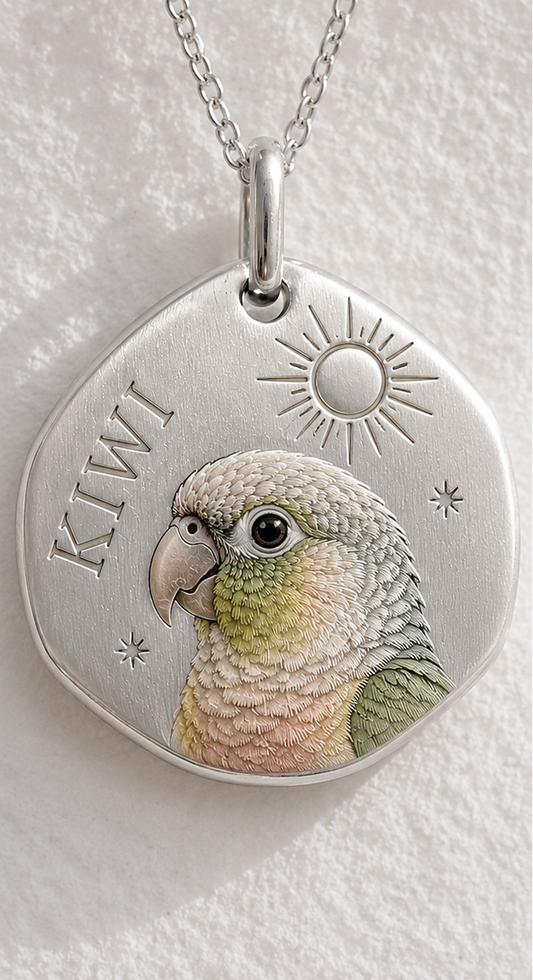 Hand Enamelled Pet Pendant Yellow