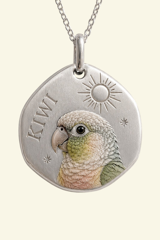 Hand-Enamel Portrait Pendant with Custom Engraving Reverse