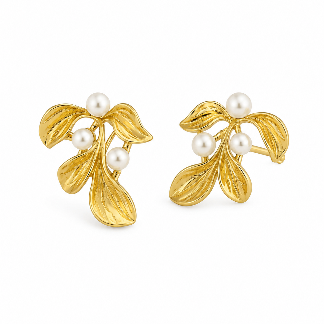 Leavette Studs 18k YG