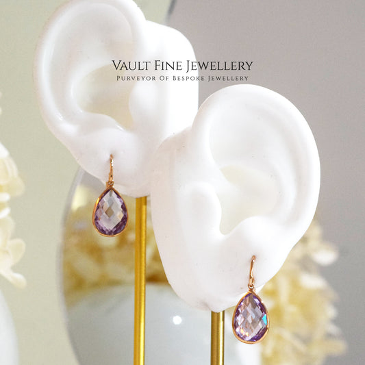 Amethyst Droplet Earrings