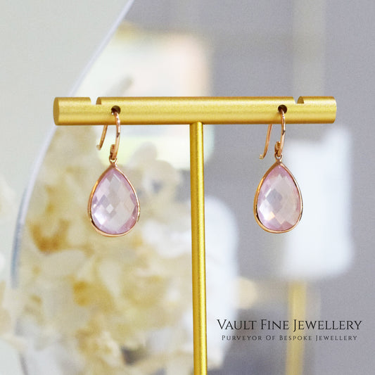 Rose Quartz Droplet Earrings
